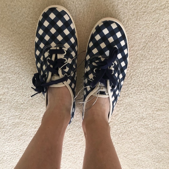 Kate spade navy Gingham printed canvas size 9 - Picture 3 of 7